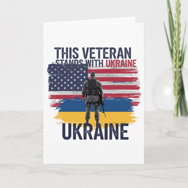 This Veteran Stands With Ukraine 2  Card (Front)