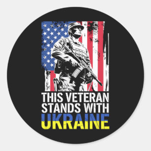 This Veteran Stands With Ukraine 7 Classic Round Sticker