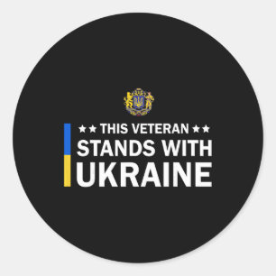 This Veteran Stands With Ukraine Classic Round Sticker