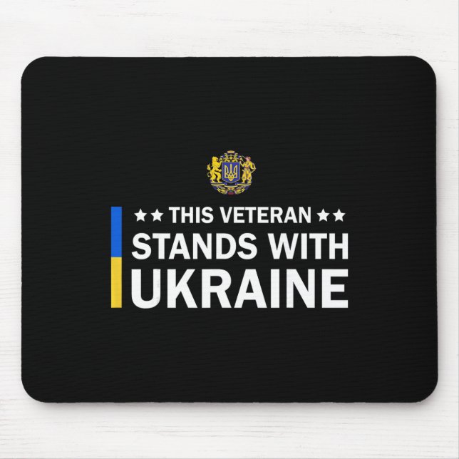 This Veteran Stands With Ukraine  Mouse Mat (Front)