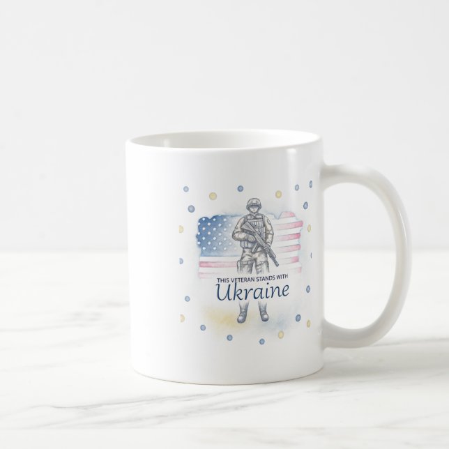 This Veteran Stands With Ukraine Support Ukraine V Coffee Mug (Right)