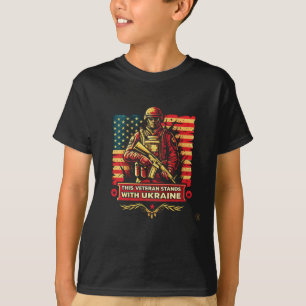This Veteran Stands With Ukraine Support Ukraine V T-Shirt