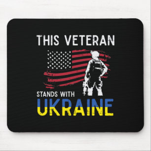 This Veteran Stands With Ukraine Usa Flag Support Mouse Mat