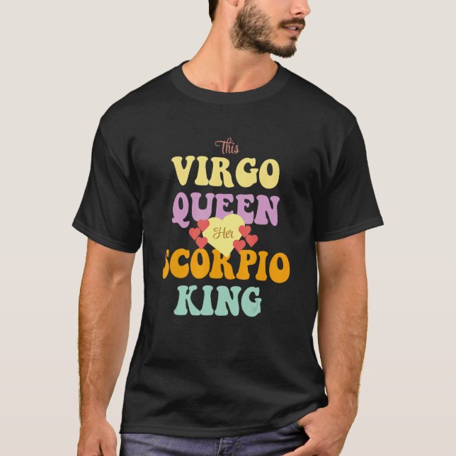 THIS VIRGO QUEEN LOVES HER SCORPIO KING T-Shirt (Front)