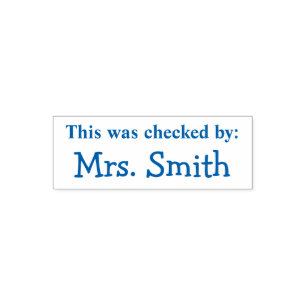 “This was checked by” Personalised Rubber Stam Self-inking Stamp