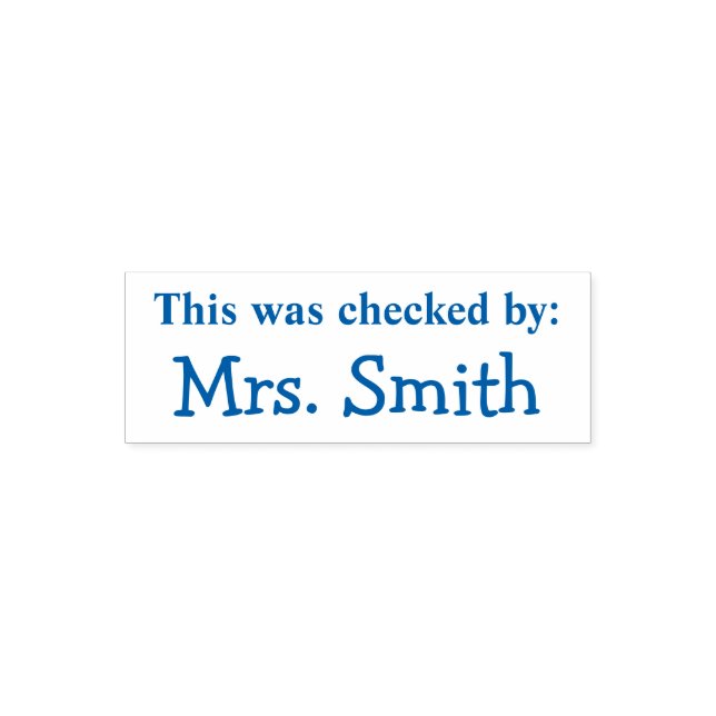 “This was checked by” Personalised Rubber Stamp (Design)