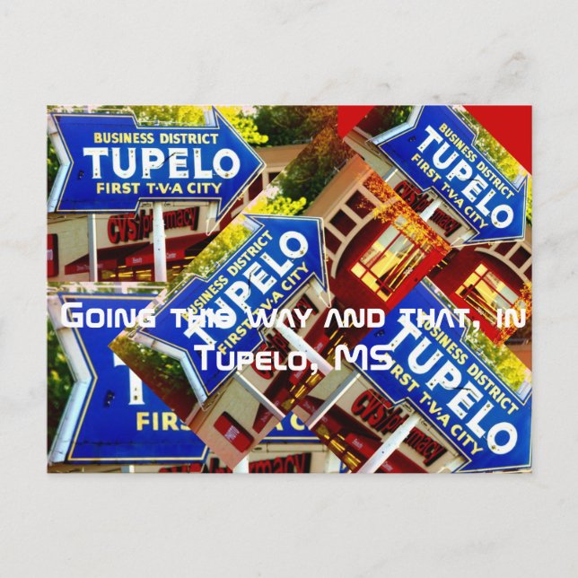 This way and That In Tupelo Postcard (Front)
