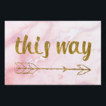 This Way Arrow Gold Glitter Marble Sign Small<br><div class="desc">This Way Arrow Gold Glitter Marble Rose Gold Glam Yard Sign Small.</div>