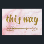 This Way Arrow Gold Glitter Marble Sign Small<br><div class="desc">This Way Arrow Gold Glitter Marble Rose Gold Glam Yard Sign Small.</div>