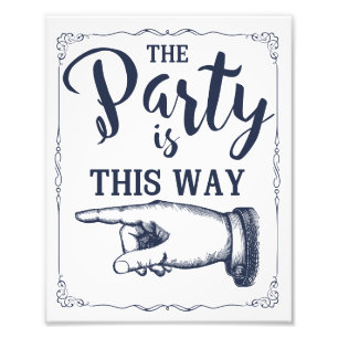 This way party wedding sign left arrow