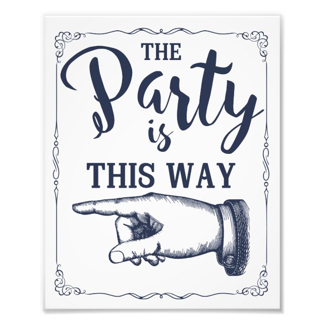 This way party wedding sign left arrow (Front)