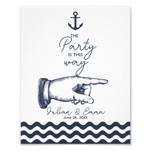 This way party wedding sign right arrow