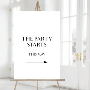 This way to the party sign, Direction Arrow Sign