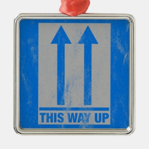 This way up sign metal tree decoration