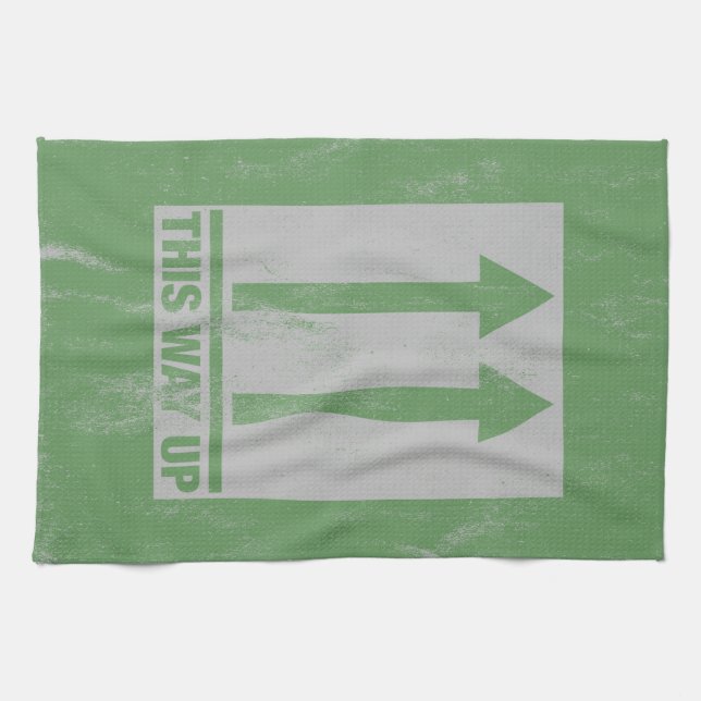 This way up sign tea towel (Horizontal)