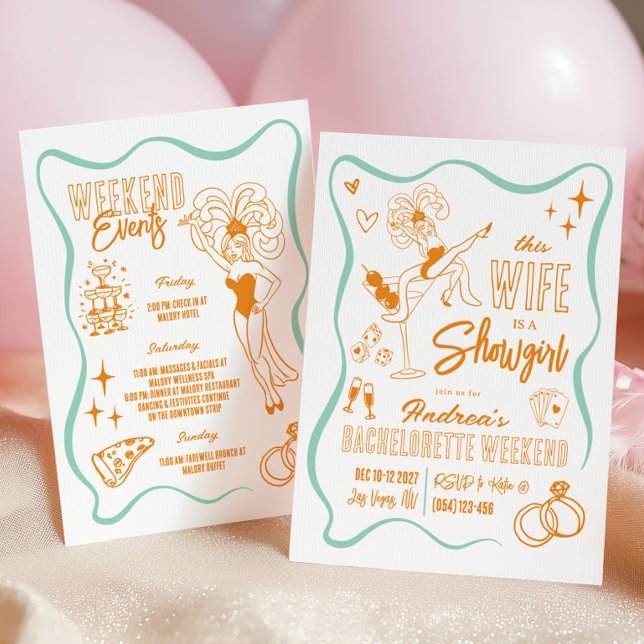 This Wife is a Show Girl Bachelorette Weekend Invitation (Creator Uploaded)