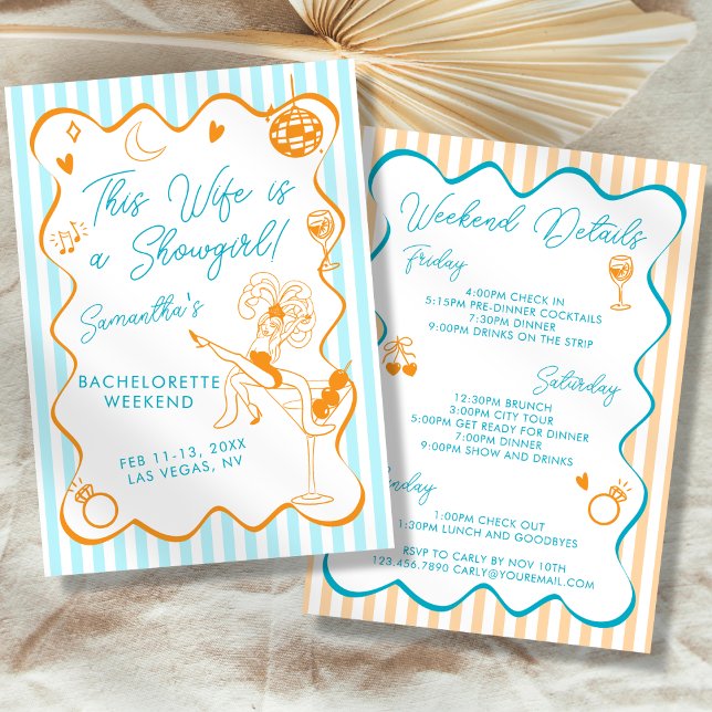 This Wife Is A Showgirl Bachelorette Itinerary Invitation (Creator Uploaded)