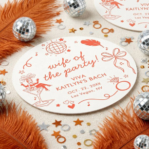 This Wife Is A Showgirl Bachelorette Party Favour Round Paper Coaster