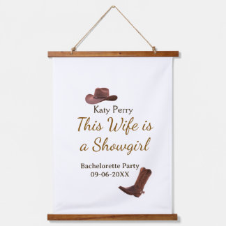 This Wife is a showgirl bachelorette party name da Hanging Tapestry