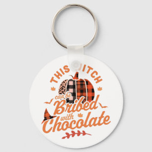 This Witch Can Be Bribed With Chocolate Halloween Key Ring