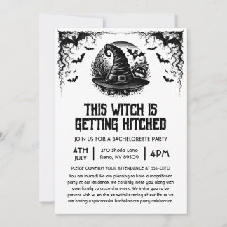 This Witch is Getting Hitched Bachelorette Party Invitation