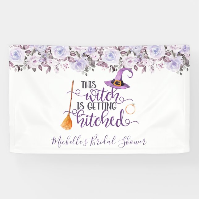 This Witch is Getting Hitched Bridal Shower Banner (Horizontal)