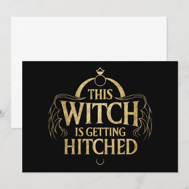 This Witch is Getting Hitched Hallo Wedding Bride Invitation (Front/Back)