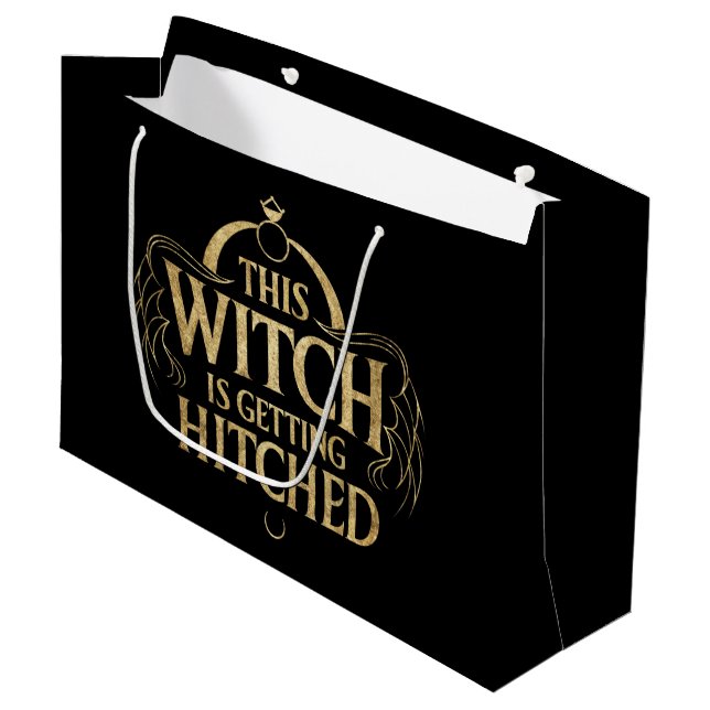 This Witch is Getting Hitched Hallo Wedding Bride Large Gift Bag (Front Angled)
