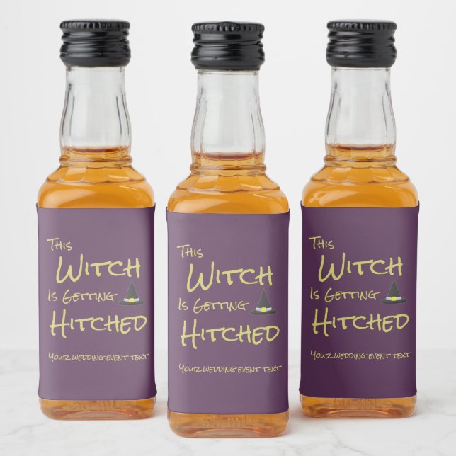 This Witch Is Getting Hitched Liquor Bottle Label (Bottles)