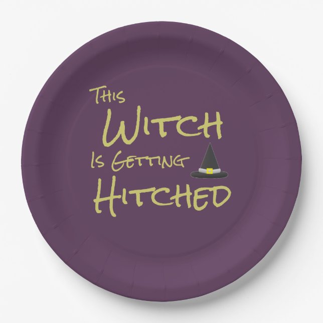 This Witch Is Getting Hitched Paper Plate (Front)