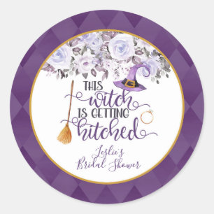 This Witch is Getting Hitched Round Sticker Custom