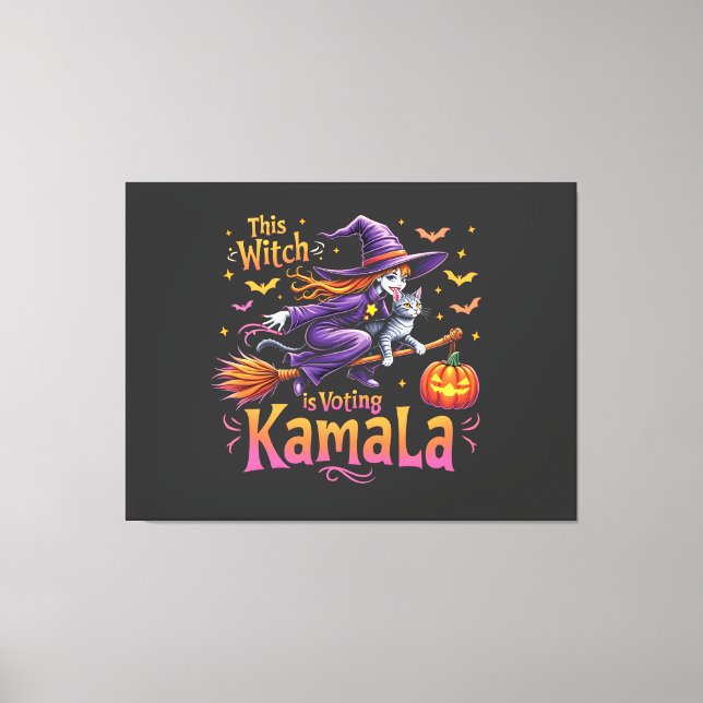 This Witch is Voting Kamala Cat Lady Harris   Canvas Print (Front)