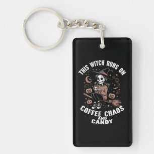 This Witch Runs on Coffee, Chaos, and Candy Key Ring