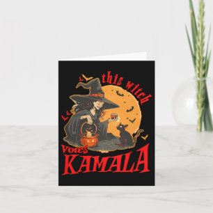 This Witch Votes Kamala Witchy Halloween Feminist  Card