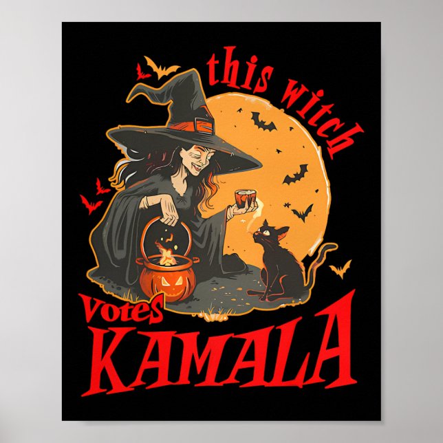 This Witch Votes Kamala Witchy Halloween Feminist  Poster (Front)