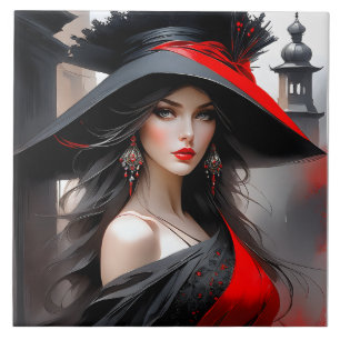 This woman has a fantastic face. She is caucasian  Tile