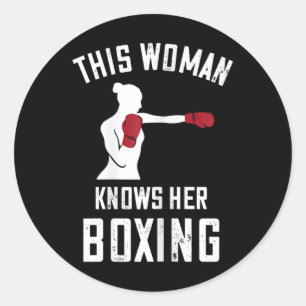 This Woman Knows Boxing Boxer Kickboxing Boxing Gl Classic Round Sticker