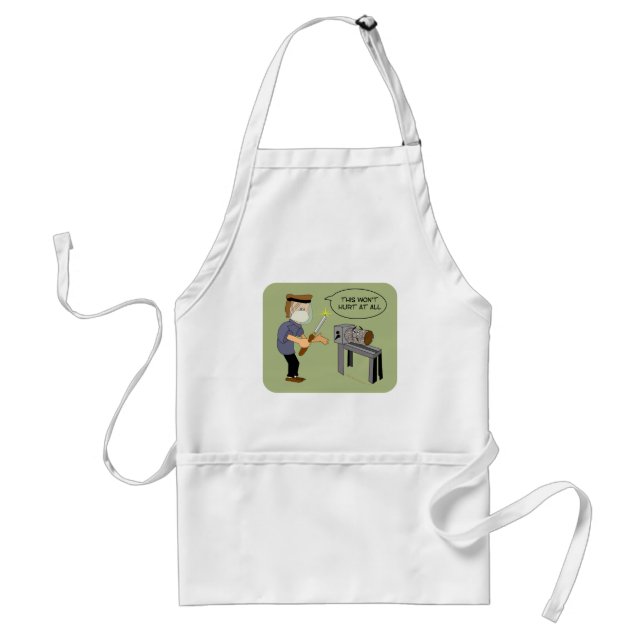 This Won't Hurt Funny Woodturning Cartoon Standard Apron (Front)