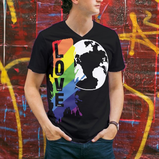 This World Needs More Love LGBTQ pride T-Shirt (A striking, vibrant T shirt with a clear message of peace and love around the world. )