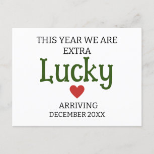 This year we are extra lucky custom pregnancy  ann holiday postcard