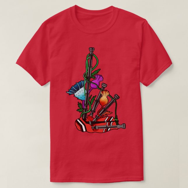 Thistle and bagpipes Scotland T-Shirt (Design Front)