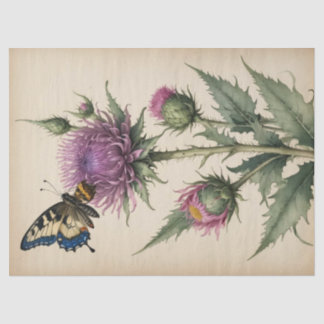 Thistle and Butterfly Print Tissue Paper