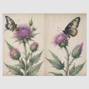 Thistle and Butterfly Print Tissue Paper