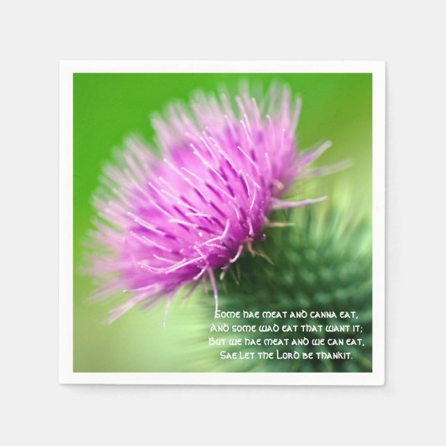 Thistle and Selkirk Grace Cocktail paper napkins (Front)