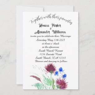 Thistle Botanical Elegant Simple Minimal Wedding Invitation