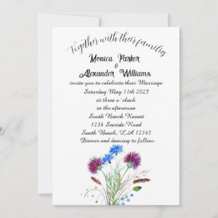 Thistle Botanical Elegant Simple Minimal Wedding Invitation