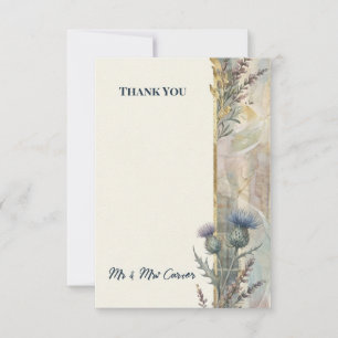 Thistle Botanical Wedding Thank You Card