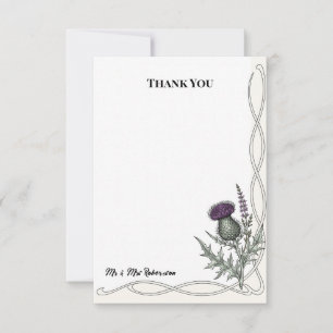Thistle Celtic Knot Wedding Thank You Card