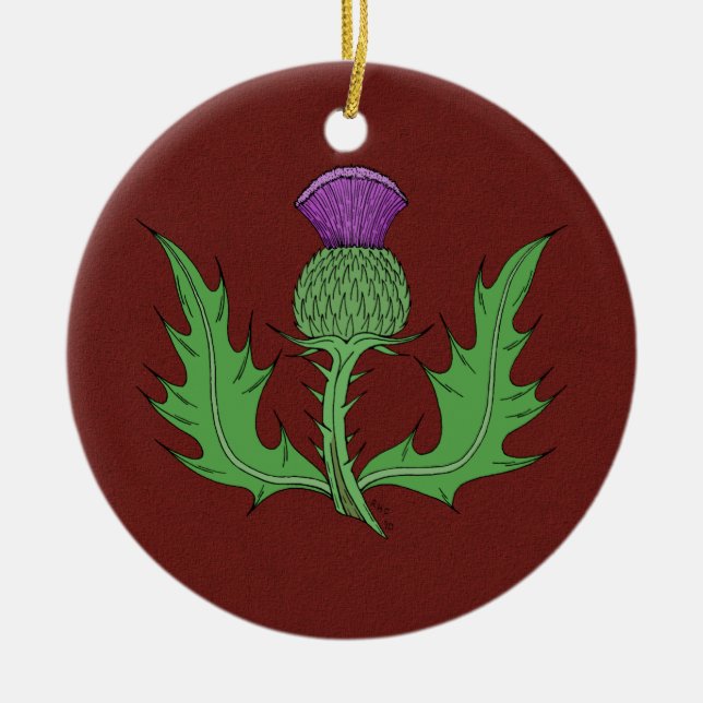 Thistle Ceramic Ornament (Front)