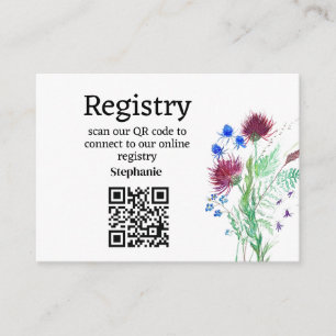 Thistle Floral Bridal shower Registry Enclosure Card